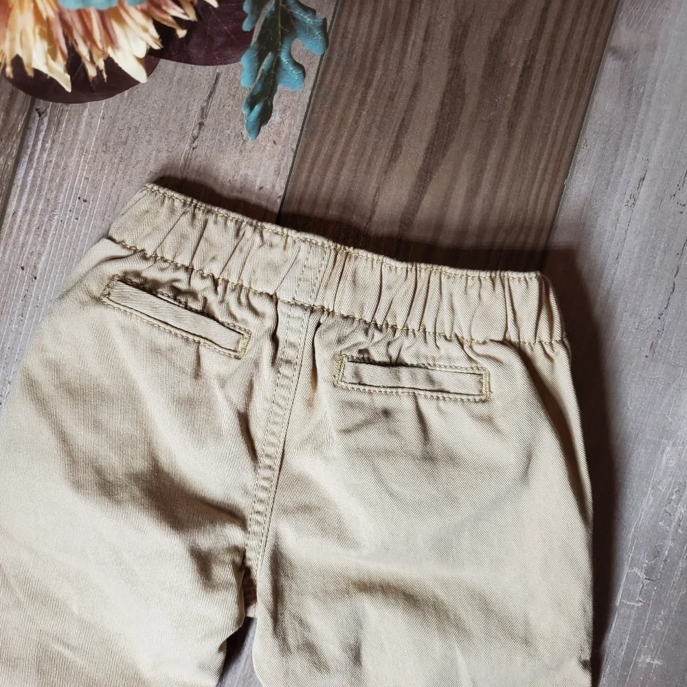 Carter's Khaki Beige 100% Cotton Baby Boy Formal Pants Size 3M EUC
